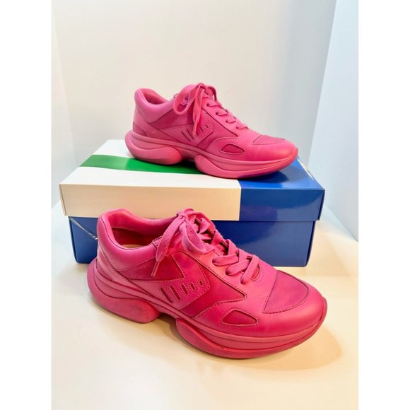 Tory Burch Bubble Bright Pink Sneakers, Size 7 - Picture 8 of 9